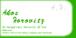 akos horovitz business card